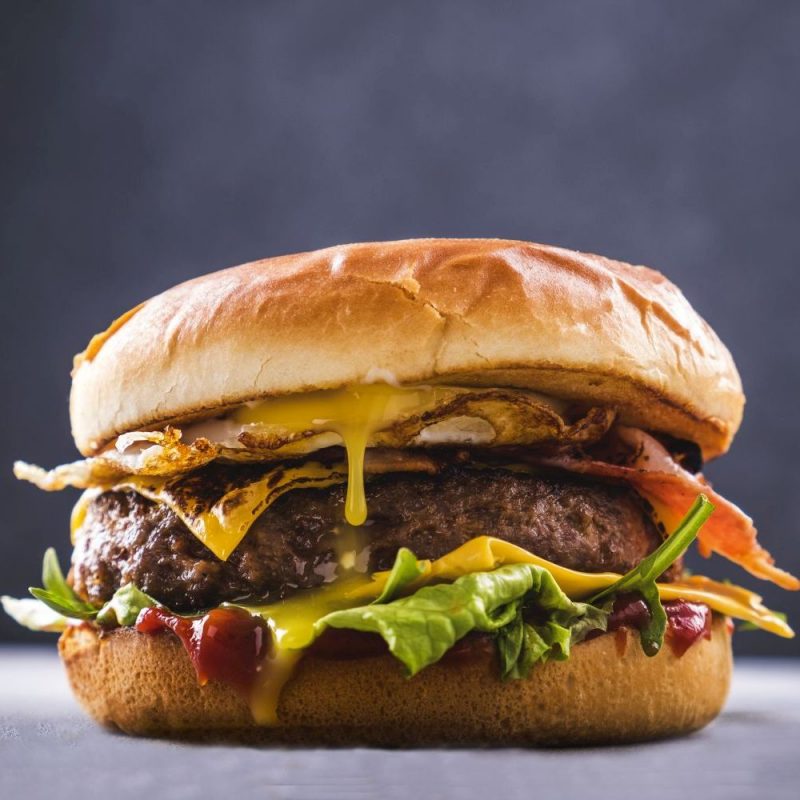 Homemade beef burger. Delicious fastfood. Closeup